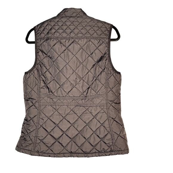 Allegra K Women's sz Large Stand Collar Lightweight Quilted Zipper Vest Black - Picture 3 of 8